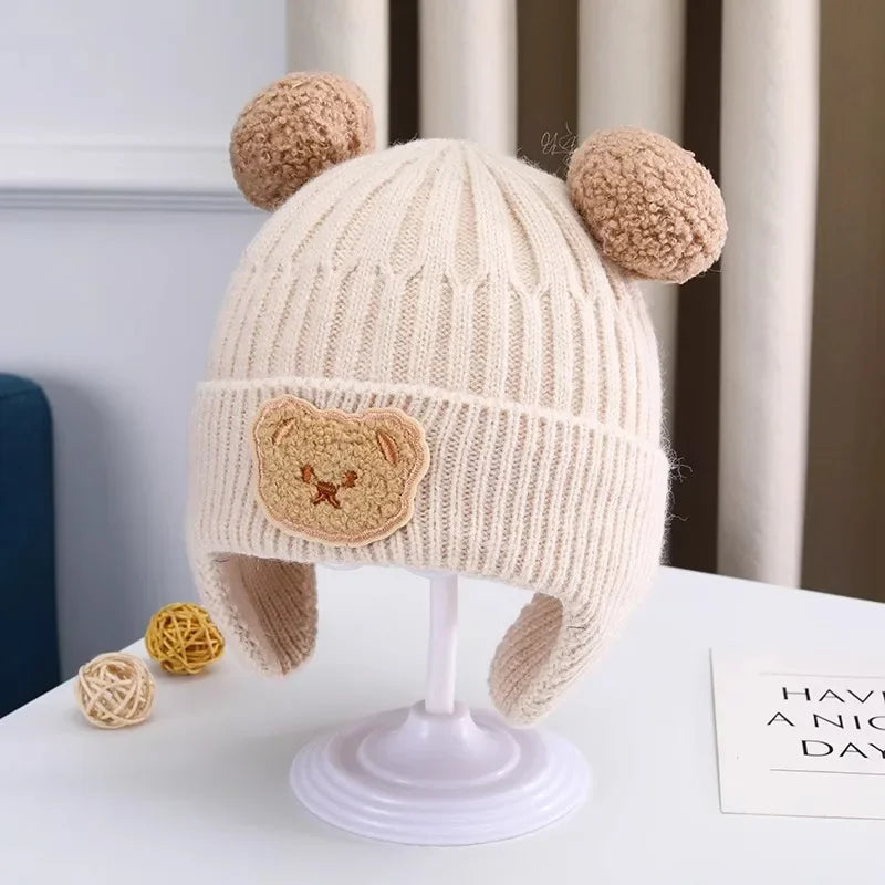 Cozy Bear Knit Baby Hat