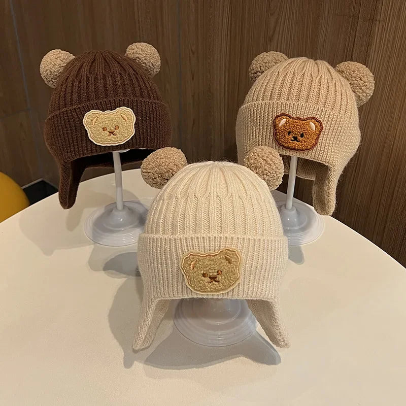 Cozy Bear Knit Baby Hat