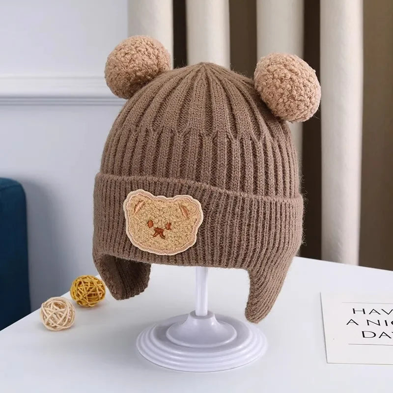 Cozy Bear Knit Baby Hat