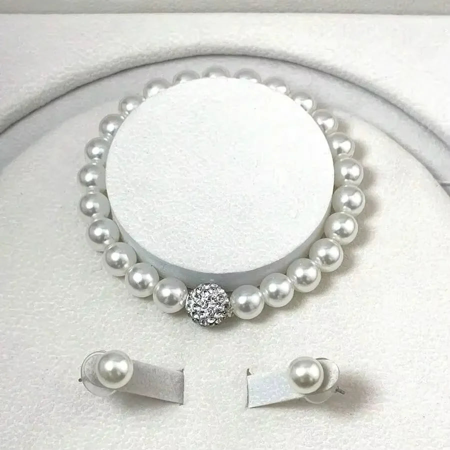 3pcs Bridal Pearl & Crystal Set
