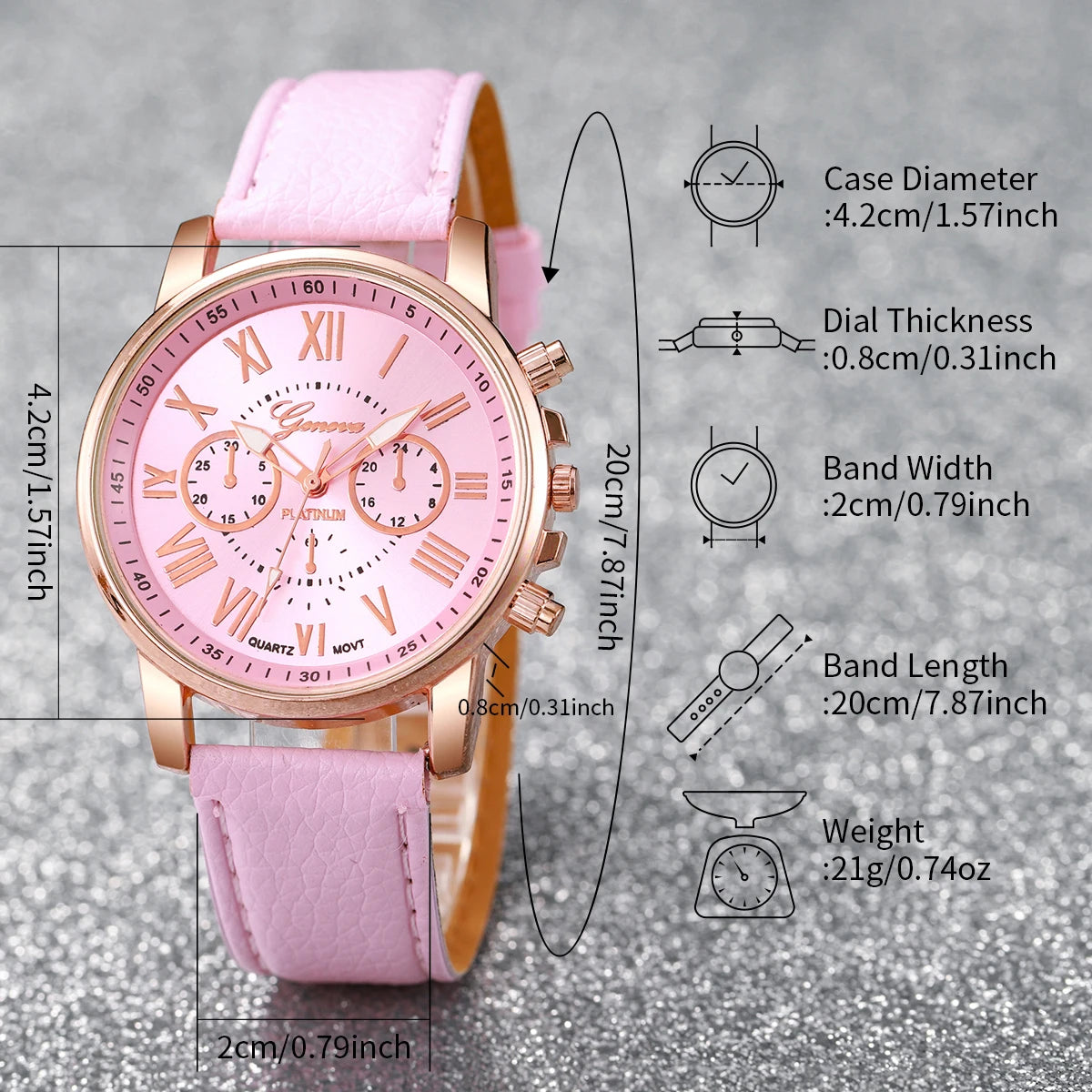 5pcs Women’s Watch & Jewelry Set