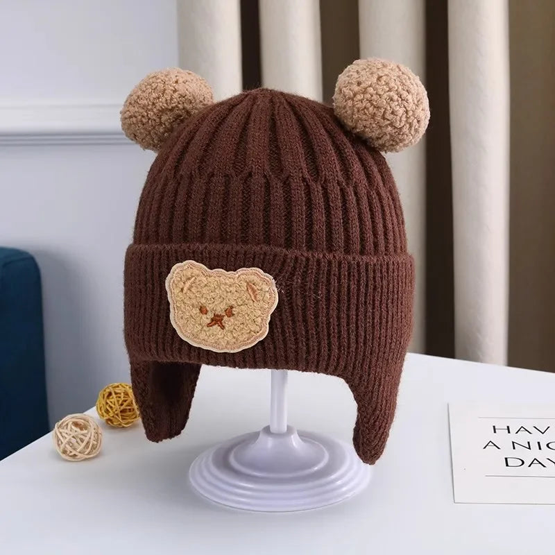 Cozy Bear Knit Baby Hat