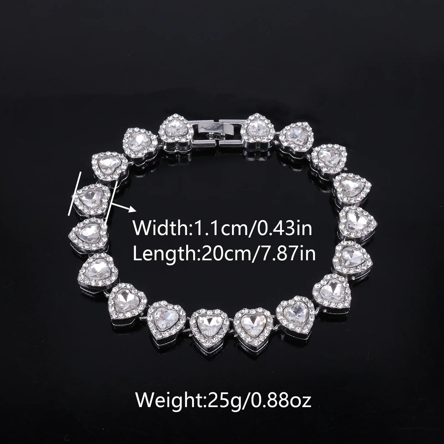 ZAKOL Hip Hop Heart Tennis Chain Set