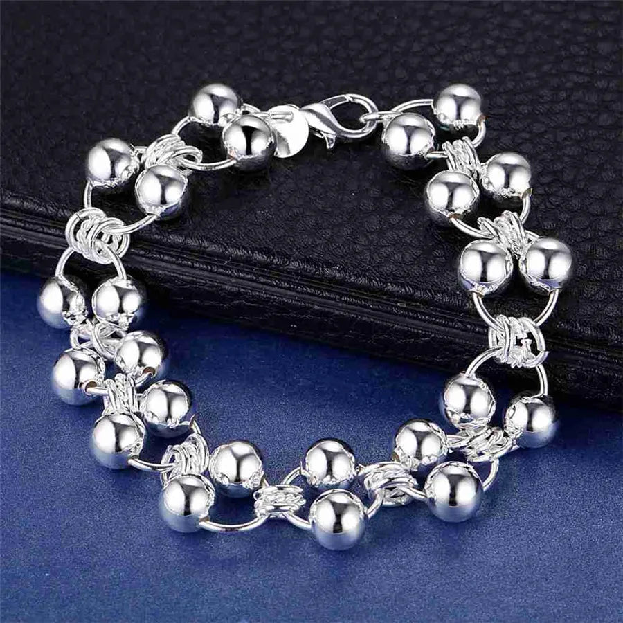 Unisex Twisted Rope Silver Bracelet