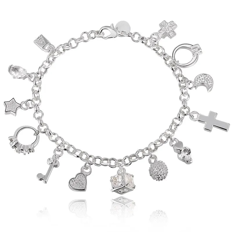 Unisex Twisted Rope Silver Bracelet