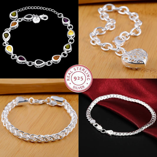 Unisex Twisted Rope Silver Bracelet