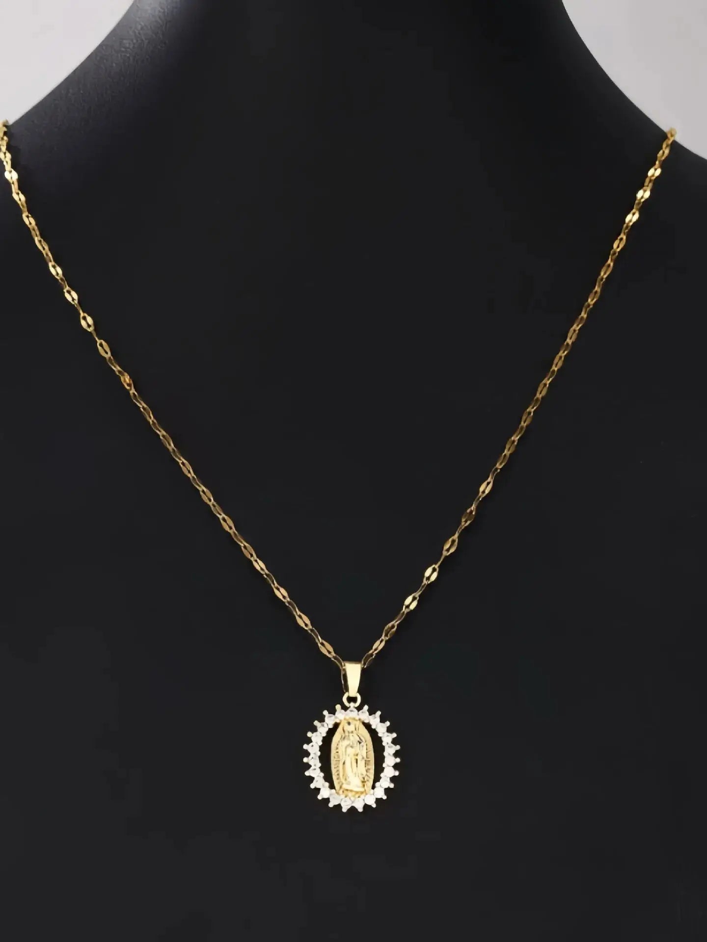 Virgin Mary Colorful Zircon Necklace