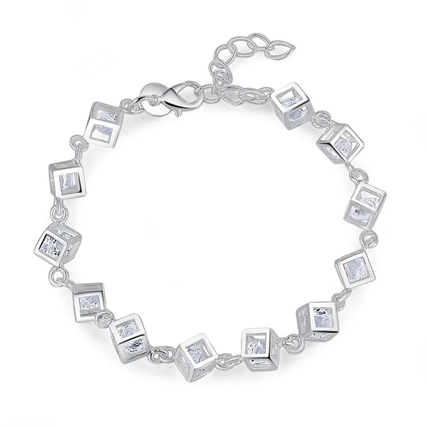 Unisex Twisted Rope Silver Bracelet