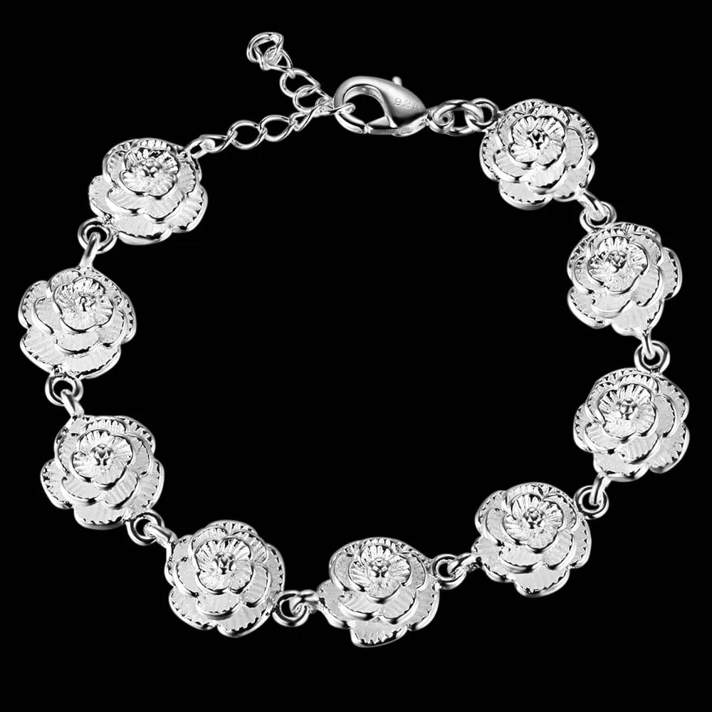 Unisex Twisted Rope Silver Bracelet