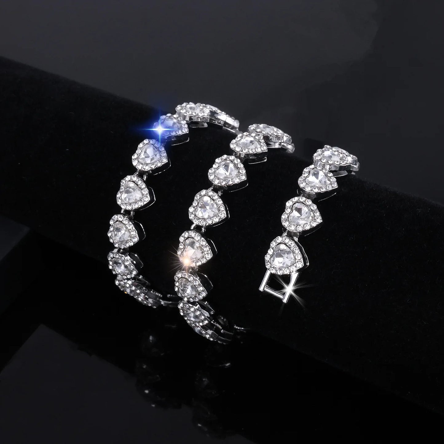 ZAKOL Hip Hop Heart Tennis Chain Set