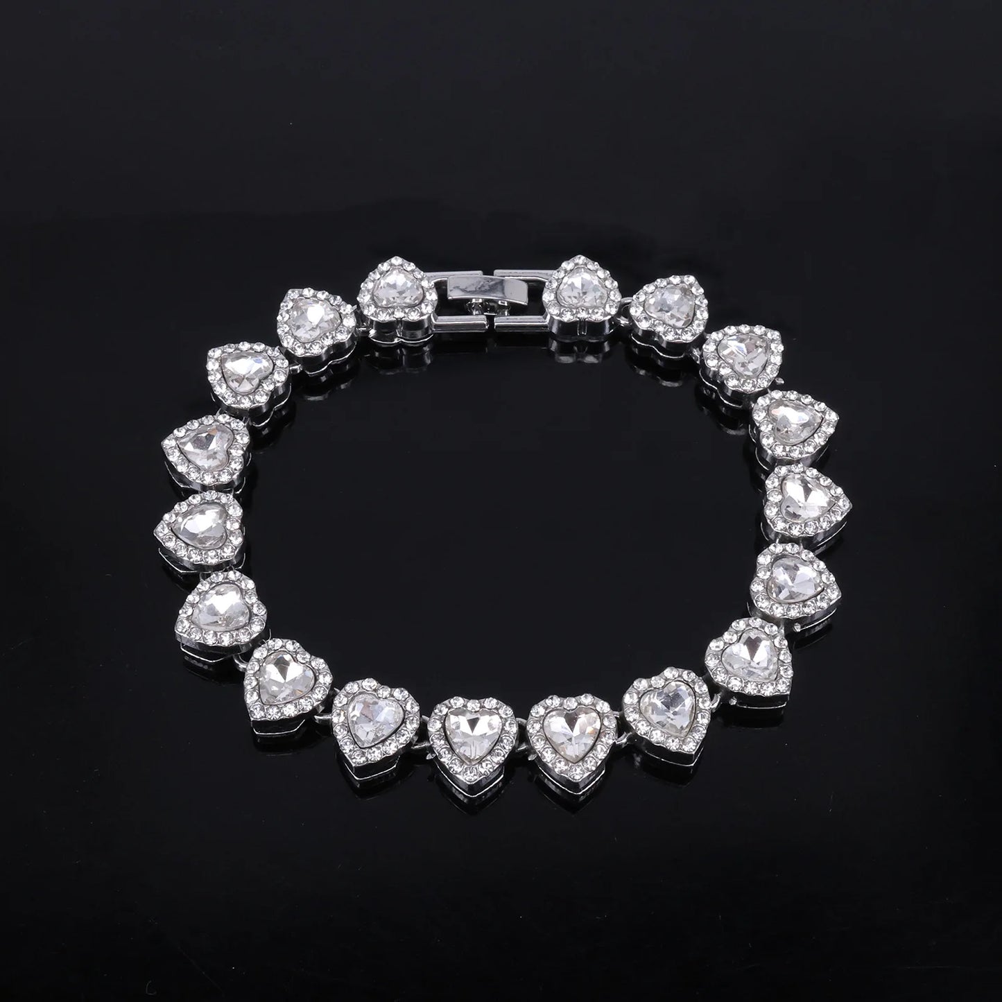 ZAKOL Hip Hop Heart Tennis Chain Set