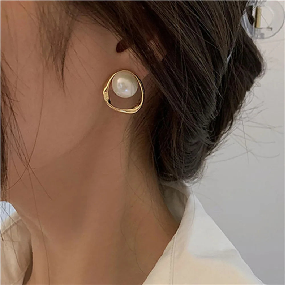 Crystal Pearl Rhinestone Earrings