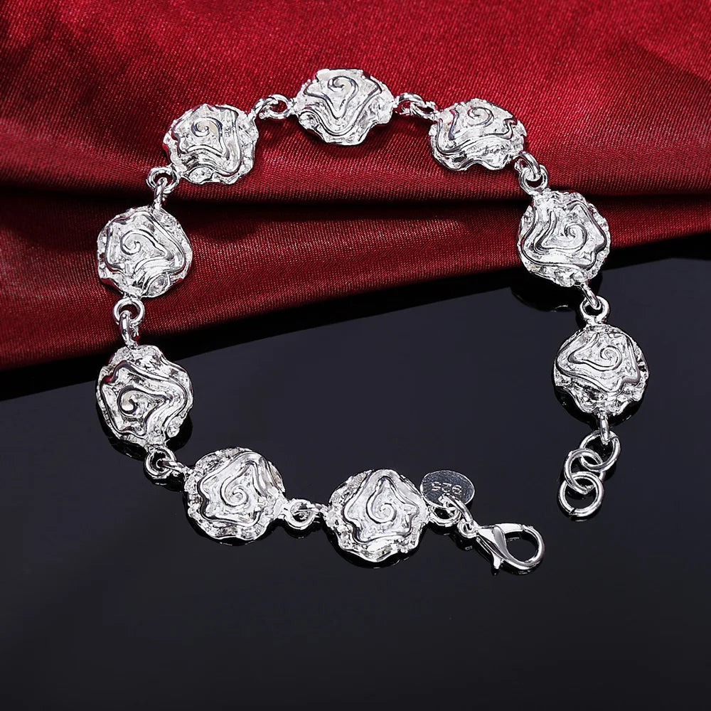 Unisex Twisted Rope Silver Bracelet