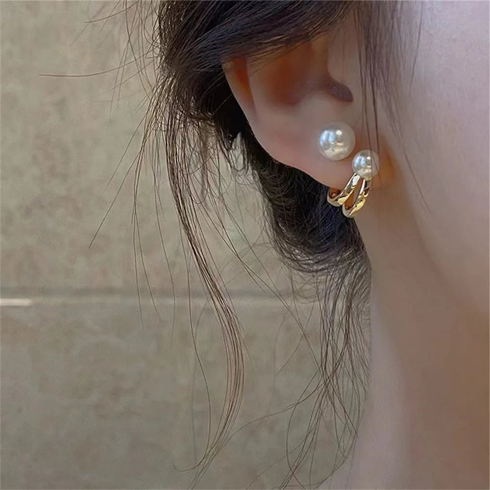 Crystal Pearl Rhinestone Earrings