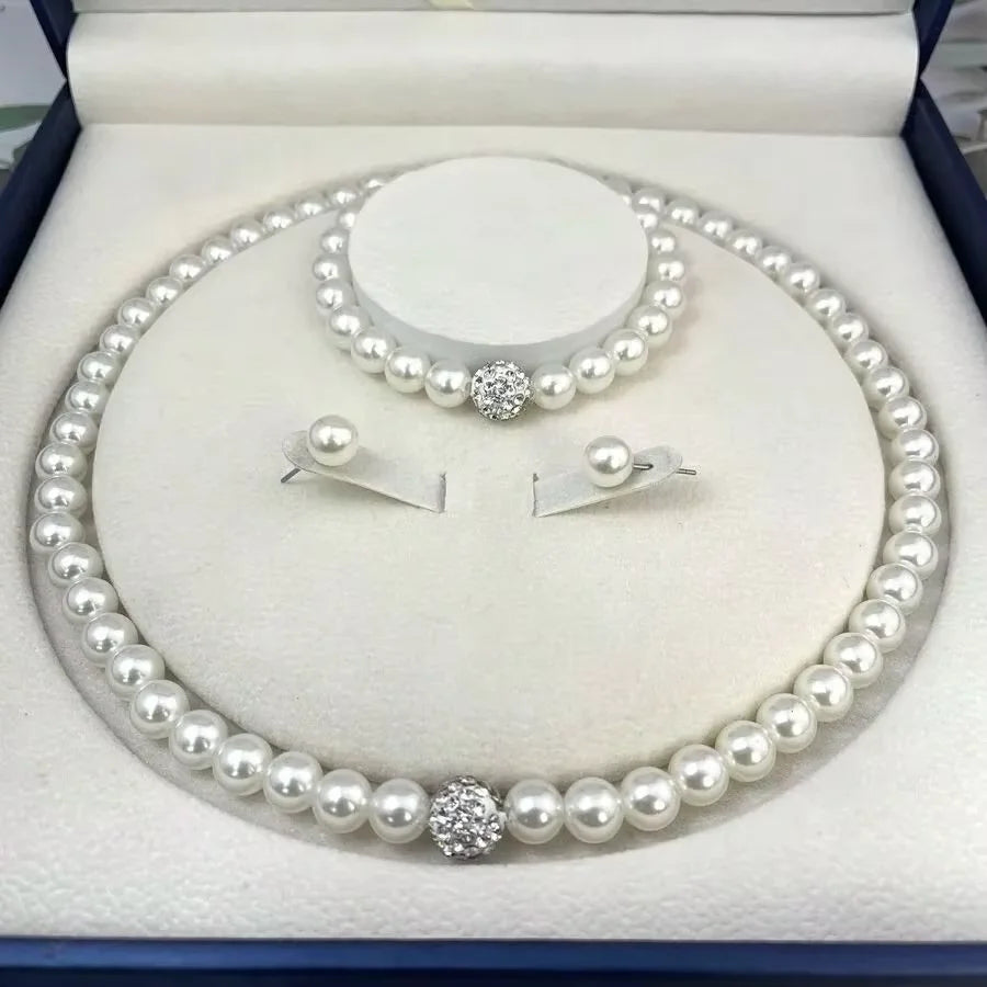 3pcs Bridal Pearl & Crystal Set