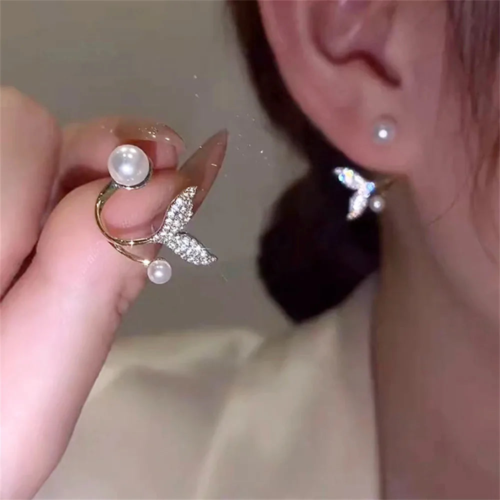 Crystal Pearl Rhinestone Earrings