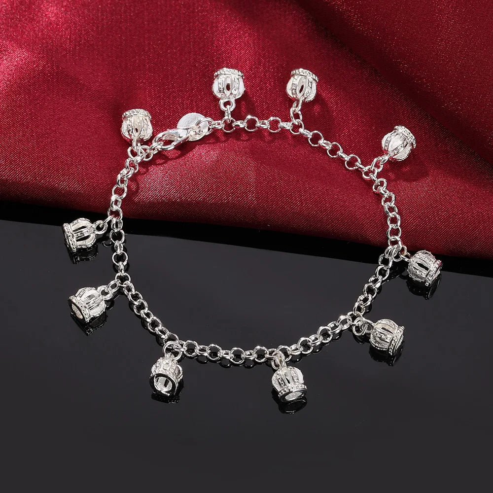 Unisex Twisted Rope Silver Bracelet