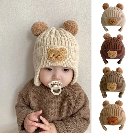 Cozy Bear Knit Baby Hat