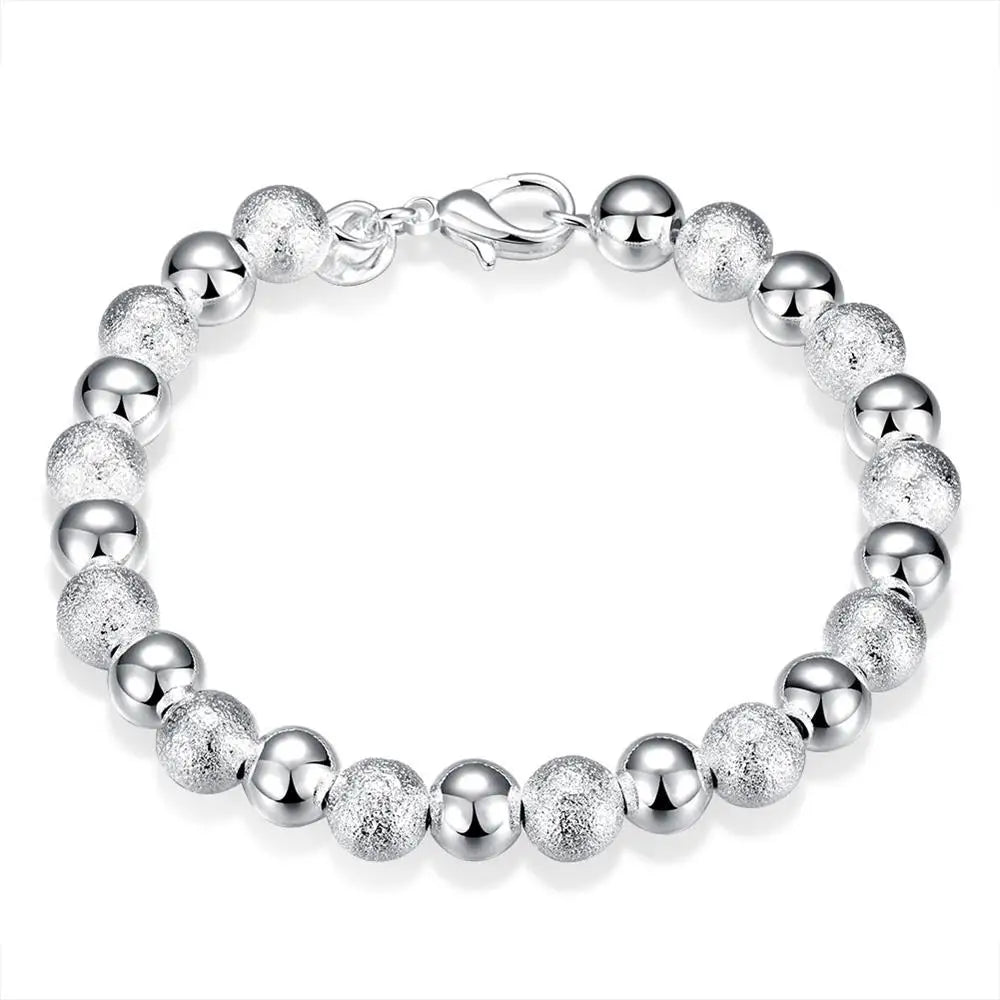 Unisex Twisted Rope Silver Bracelet