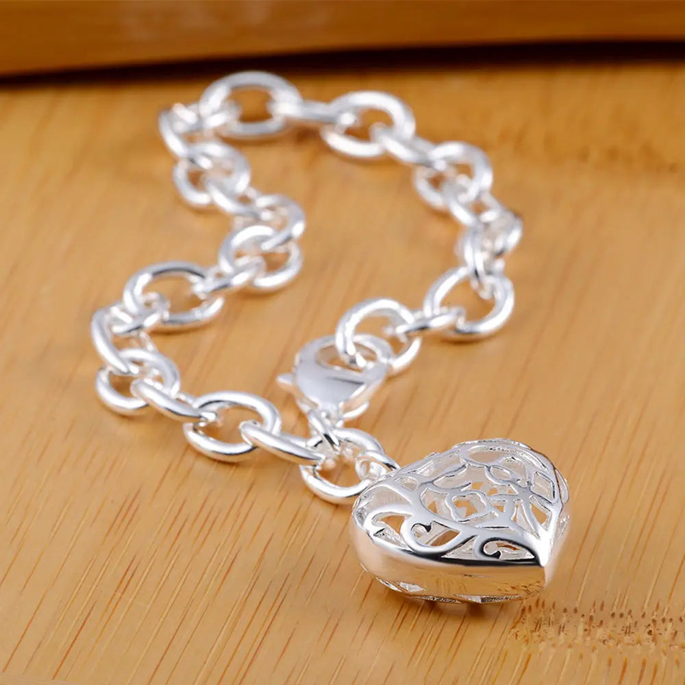 Unisex Twisted Rope Silver Bracelet