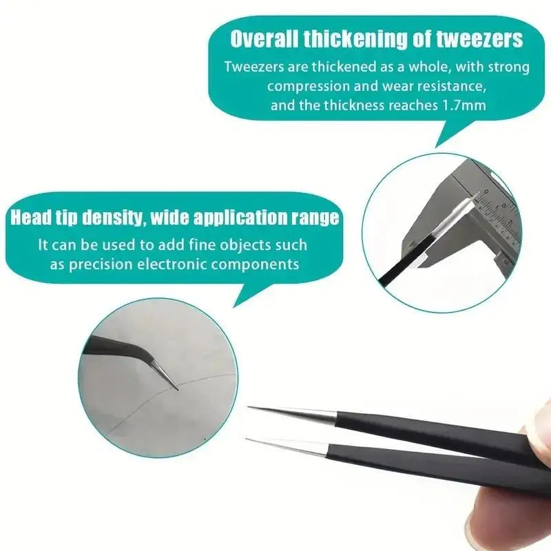 Anti-Static Stainless Steel Tweezers Kit