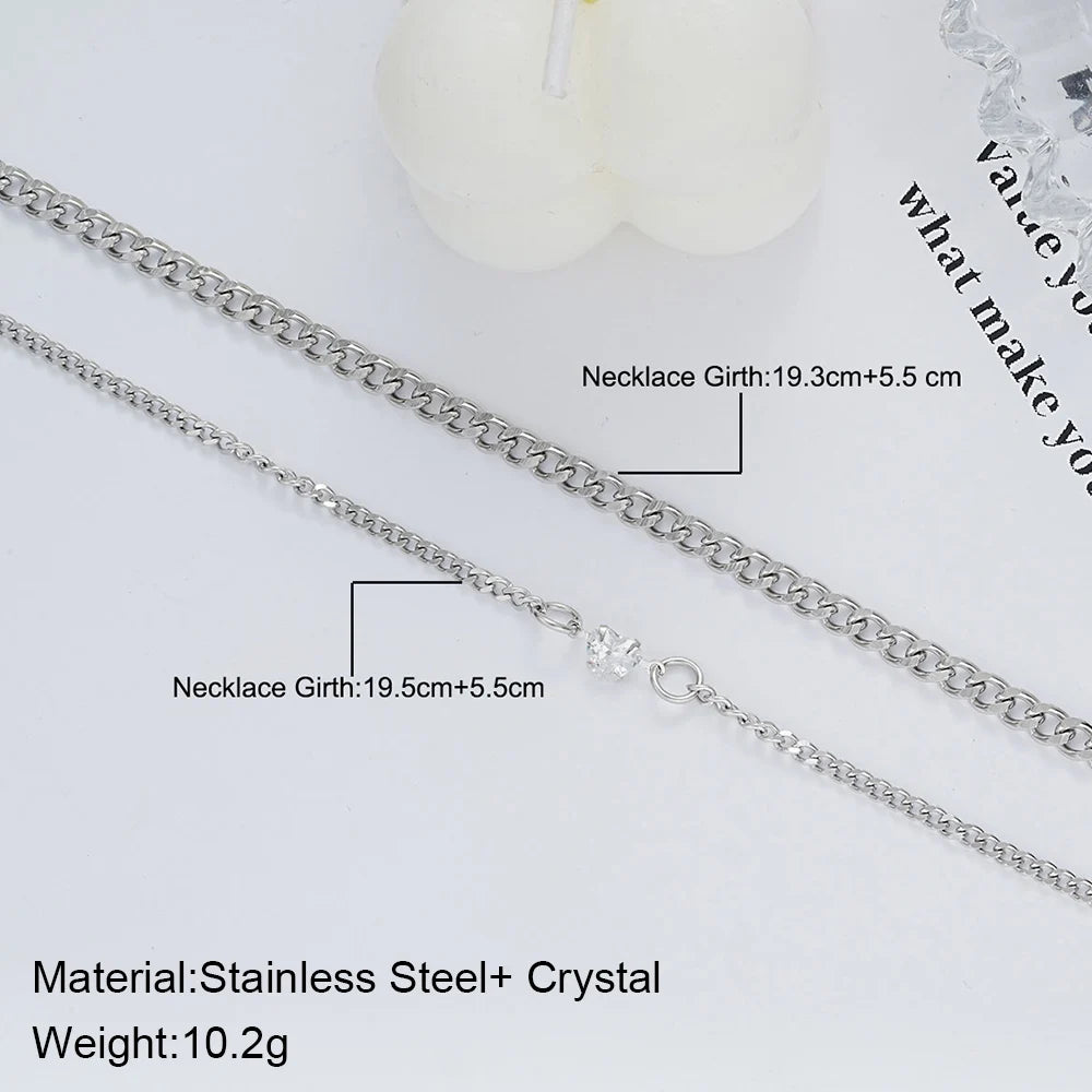 2pcs Crystal Heart Couple Bracelet Set
