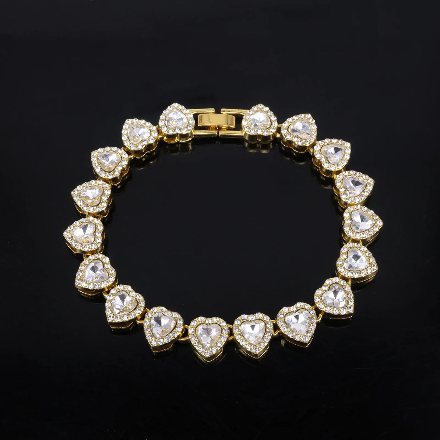 ZAKOL Hip Hop Heart Tennis Chain Set