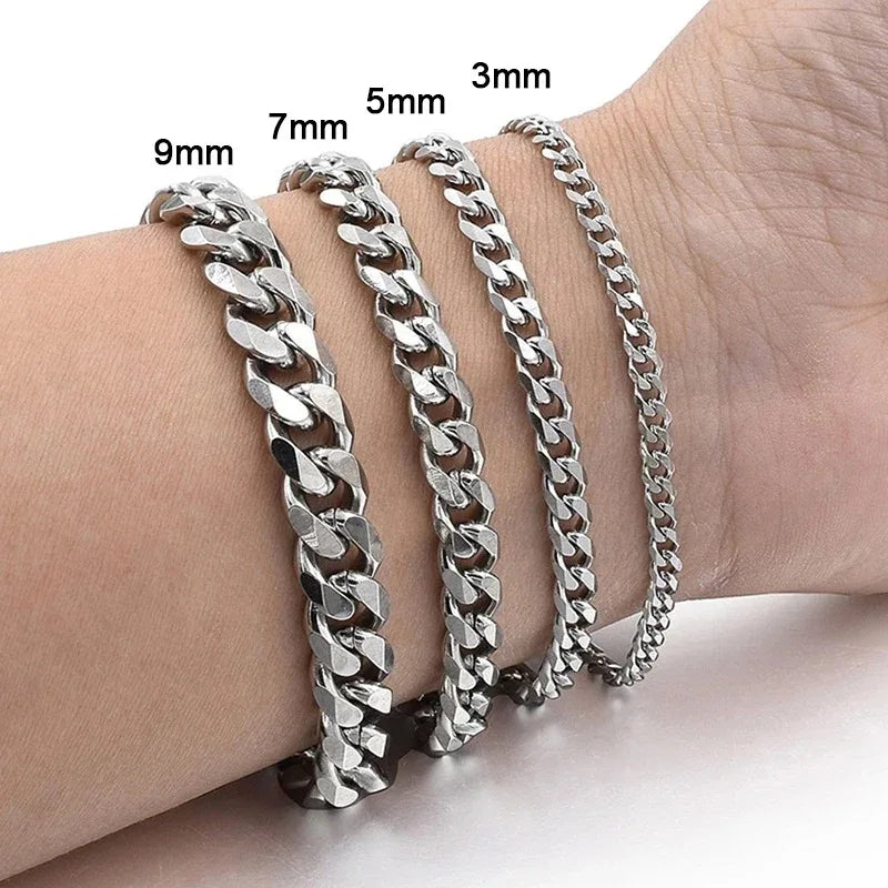 Stainless Steel Cuban Chain Bracelet