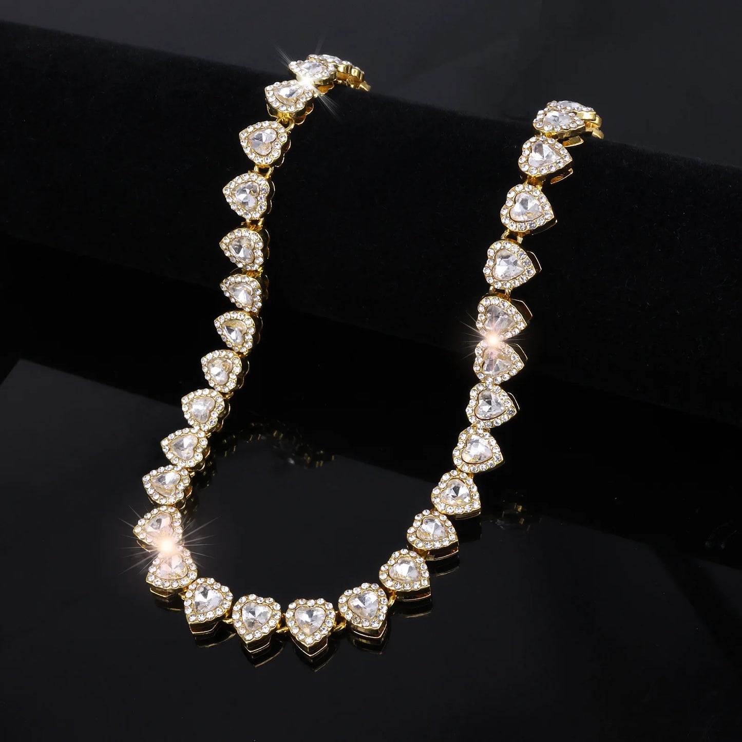 ZAKOL Hip Hop Heart Tennis Chain Set