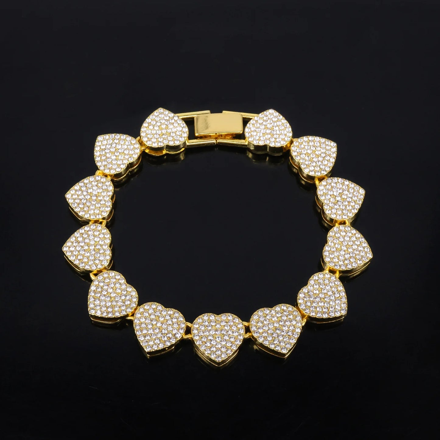 ZAKOL Hip Hop Heart Tennis Chain Set