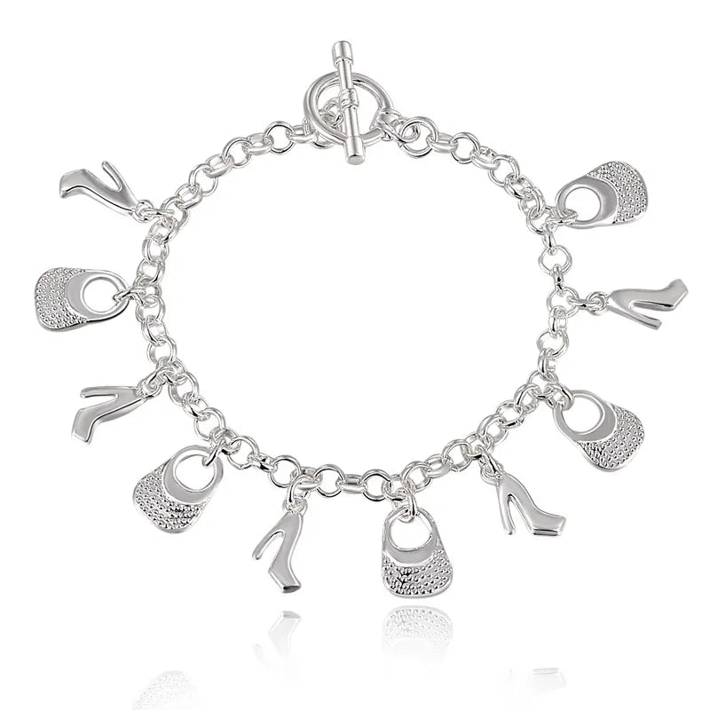 Unisex Twisted Rope Silver Bracelet