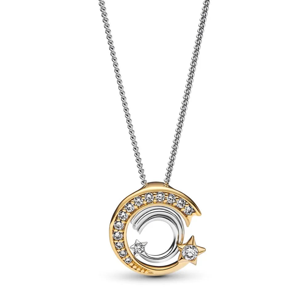 Sterling Silver Moon Bead Pendant