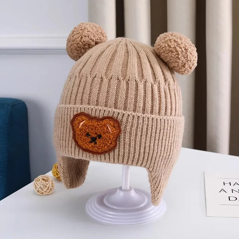 Cozy Bear Knit Baby Hat