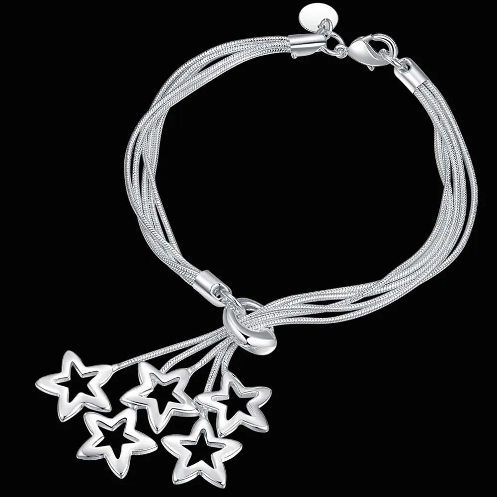 Unisex Twisted Rope Silver Bracelet