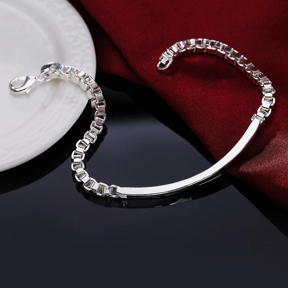 Unisex Twisted Rope Silver Bracelet