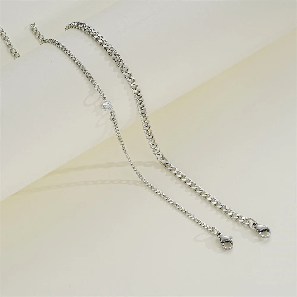 2pcs Crystal Heart Couple Bracelet Set