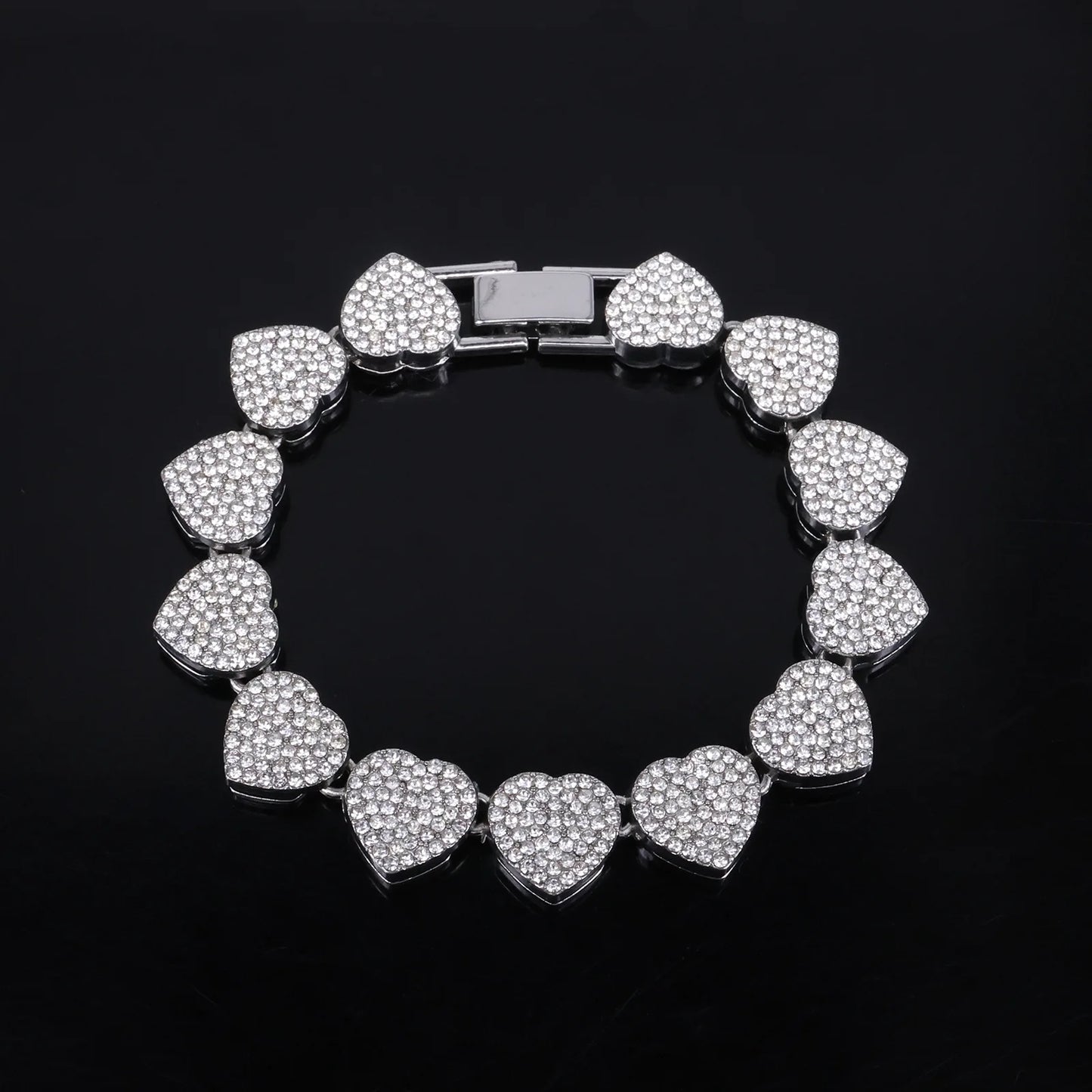 ZAKOL Hip Hop Heart Tennis Chain Set