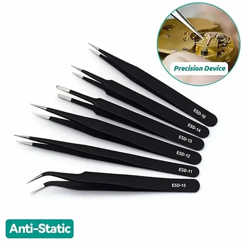 Anti-Static Stainless Steel Tweezers Kit