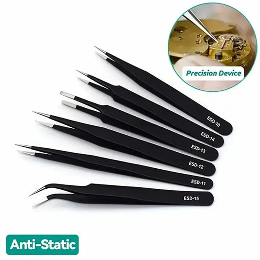 Anti-Static Stainless Steel Tweezers Kit